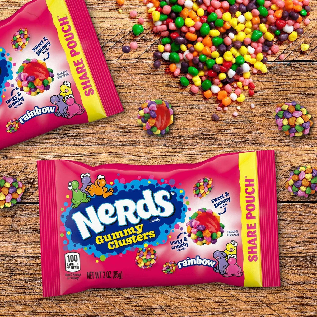 Nerds Gummy Clusters Rainbow Share Pouch - FragFuel