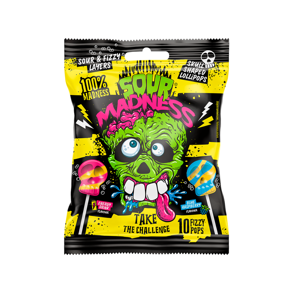 Sour Madness Skull Shaped Lollipops - FragFuel