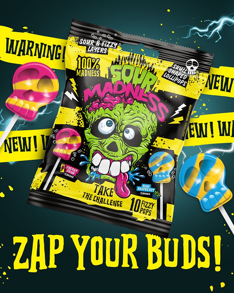 Sour Madness Skull Shaped Lollipops - FragFuel
